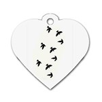 Waterproof Temporary Tattoo -----Three birds Dog Tag Heart (One Sided)  Front