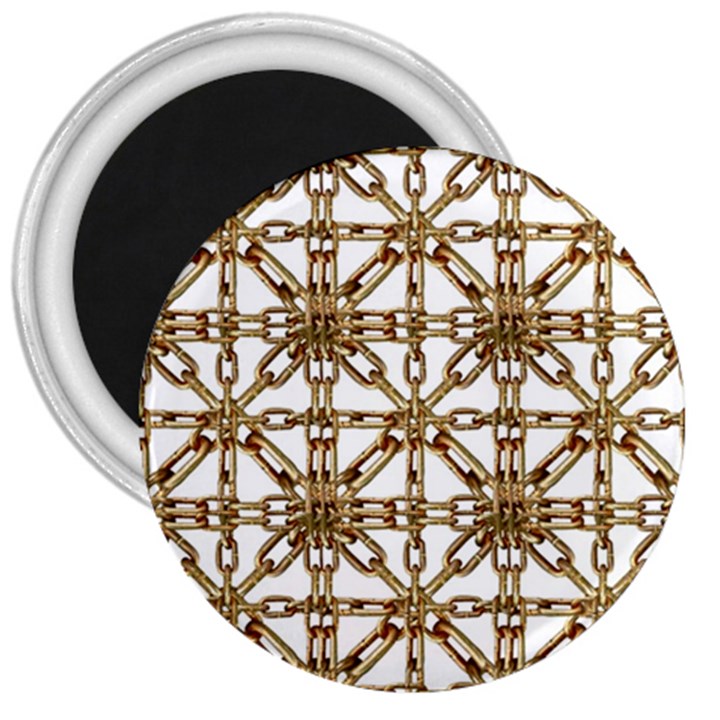 Chain Pattern Collage 3  Button Magnet