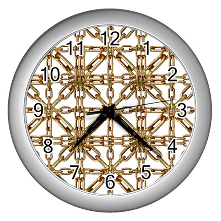 Chain Pattern Collage Wall Clock (Silver)