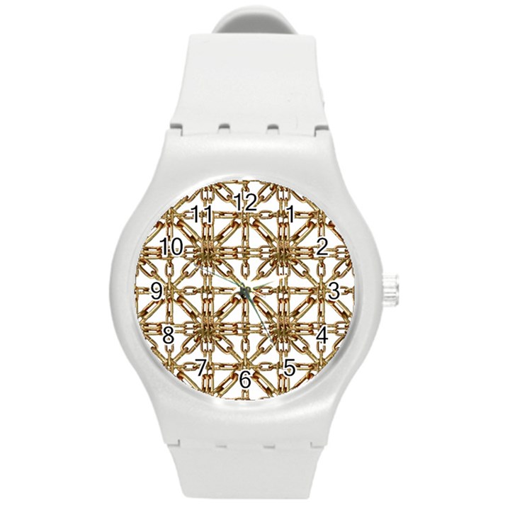 Chain Pattern Collage Plastic Sport Watch (Medium)