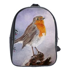 Robin On Log School Bag (xl)