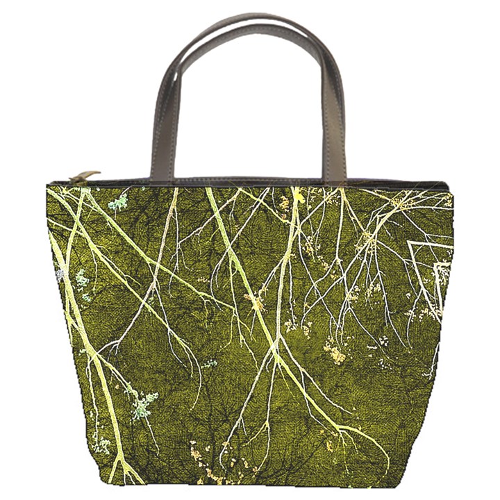 Wild Nature Collage Print Bucket Handbag