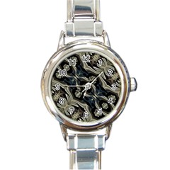 Fancy Ornament Print Round Italian Charm Watch