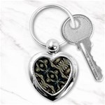 Fancy Ornament Print Key Chain (Heart) Front