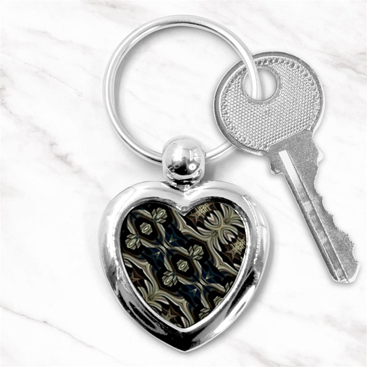 Fancy Ornament Print Key Chain (Heart)