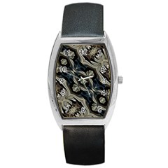 Fancy Ornament Print Tonneau Leather Watch by dflcprints