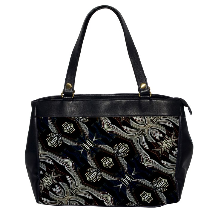 Fancy Ornament Print Oversize Office Handbag (One Side)