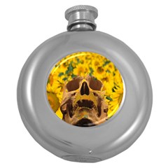 Sunflowers Hip Flask (round) by icarusismartdesigns