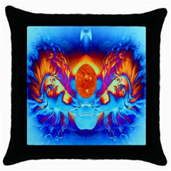 Escape From The Sun Black Throw Pillow Case by icarusismartdesigns