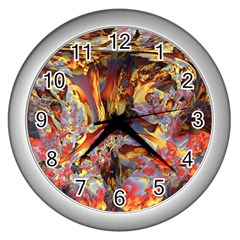 Abstract 4 Wall Clock (silver)