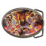 Abstract 4 Belt Buckle (Oval) Front