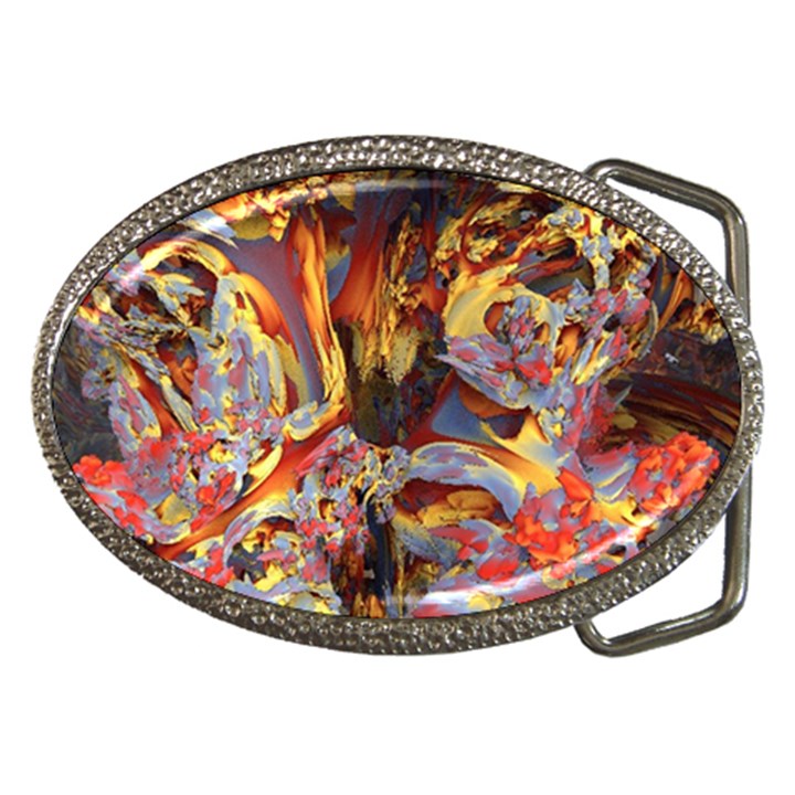 Abstract 4 Belt Buckle (Oval)