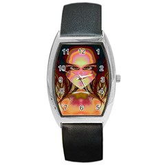 Cat Woman Tonneau Leather Watch by icarusismartdesigns