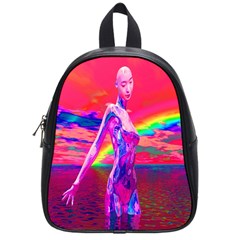 Cyborg Mask School Bag (small) by icarusismartdesigns