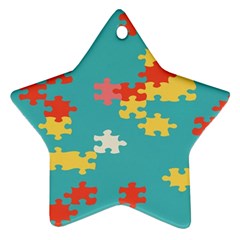 Puzzle Pieces Star Ornament