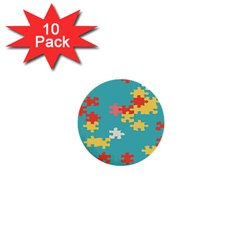 Puzzle Pieces 1  Mini Button (10 Pack)