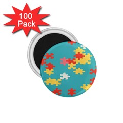 Puzzle Pieces 1 75  Button Magnet (100 Pack)