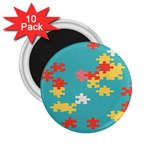 Puzzle Pieces 2.25  Button Magnet (10 pack) Front