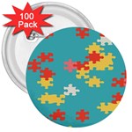 Puzzle Pieces 3  Button (100 pack) Front