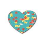 Puzzle Pieces Drink Coasters (Heart) Front