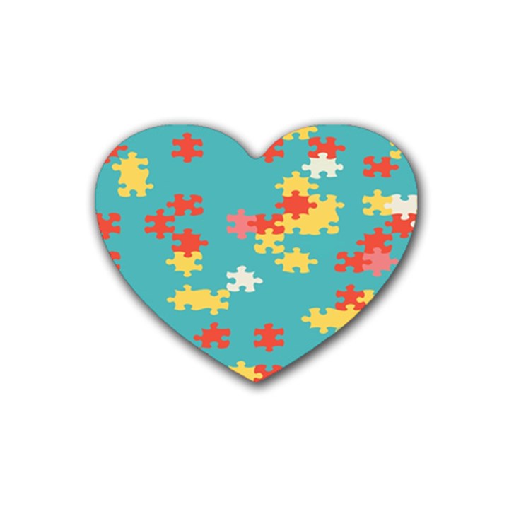 Puzzle Pieces Drink Coasters (Heart)