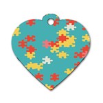 Puzzle Pieces Dog Tag Heart (One Sided)  Front