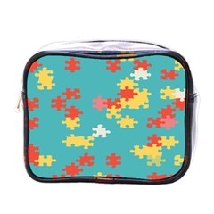 Puzzle Pieces Mini Travel Toiletry Bag (one Side)