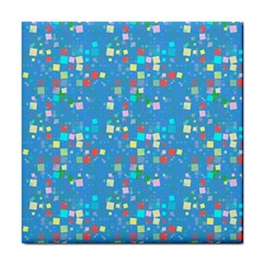 Colorful Squares Pattern Tile Coaster