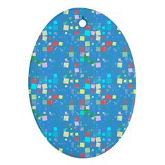 Colorful Squares Pattern Ornament (oval)