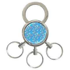 Colorful Squares Pattern 3-ring Key Chain