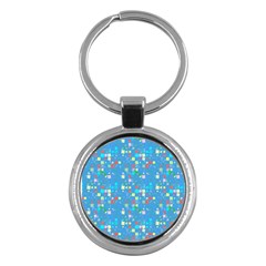 Colorful Squares Pattern Key Chain (round)