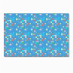 Colorful Squares Pattern Postcards 5  X 7  (pkg Of 10)