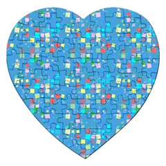 Colorful Squares Pattern Jigsaw Puzzle (heart)