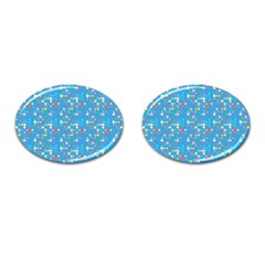 Colorful Squares Pattern Cufflinks (oval)