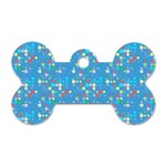 Colorful squares pattern Dog Tag Bone (Two Sides) Front