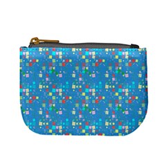 Colorful Squares Pattern Mini Coin Purse by LalyLauraFLM