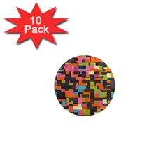 Colorful Pixels 1  Mini Magnet (10 Pack) 