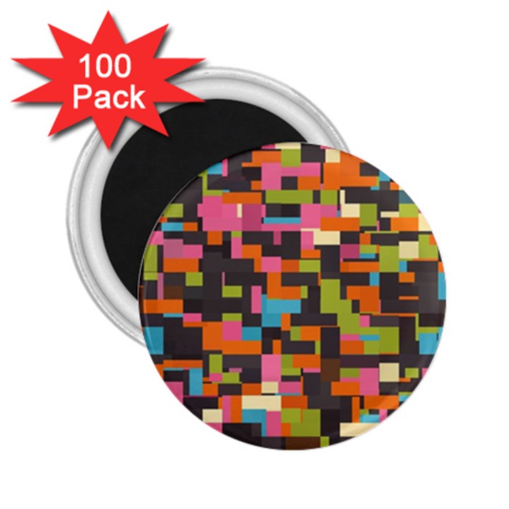 Colorful pixels 2.25  Magnet (100 pack) 