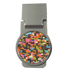 Colorful Pixels Money Clip (round)