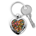 Colorful pixels Key Chain (Heart) Front