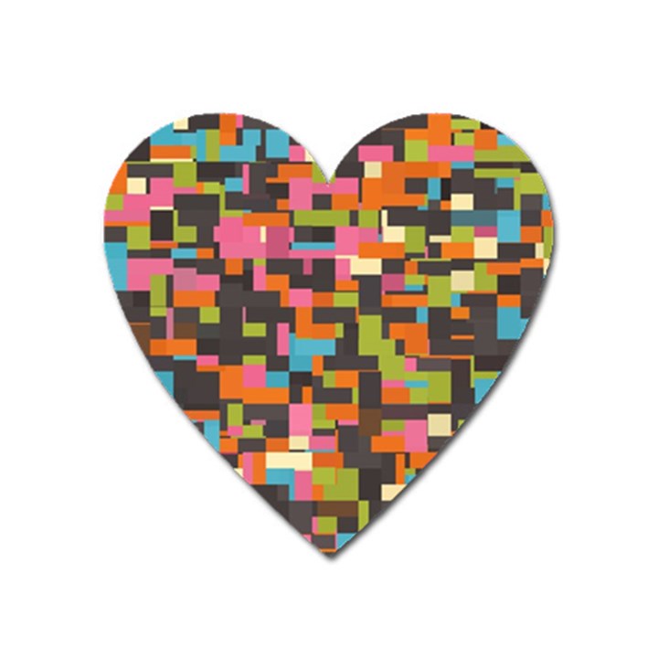 Colorful pixels Magnet (Heart)