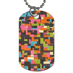 Colorful Pixels Dog Tag (two Sides)