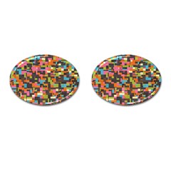 Colorful Pixels Cufflinks (oval)