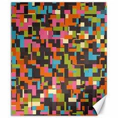 Colorful Pixels Canvas 8  X 10 