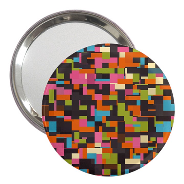 Colorful pixels 3  Handbag Mirror