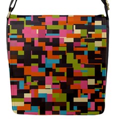 Colorful Pixels Flap Closure Messenger Bag (small)