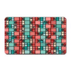 Red And Green Squares Magnet (rectangular)