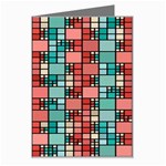 Red and green squares Greeting Card Left