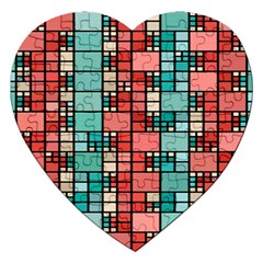 Red and green squares Jigsaw Puzzle (Heart)