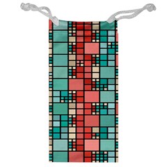 Red And Green Squares Jewelry Bag